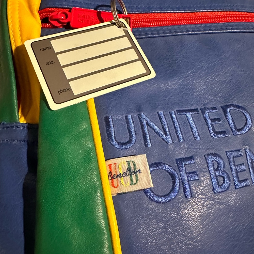 Vintage United colors of Benetton calf skin leather colorblock backpack - Picture 4 of 5